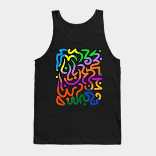 Abstract Doodle Pattern Colorful Tank Top